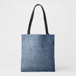 Shabby denim textuur voor achtergrond. Blauwe spij Tote Bag