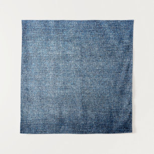 Shabby denim textuur voor achtergrond. Blauwe spij Wandkleed