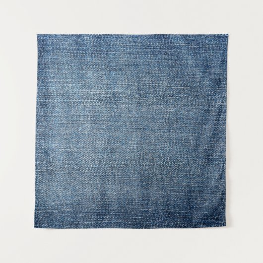 Shabby denim textuur voor achtergrond. Blauwe spij Wandkleed (Voorkant)