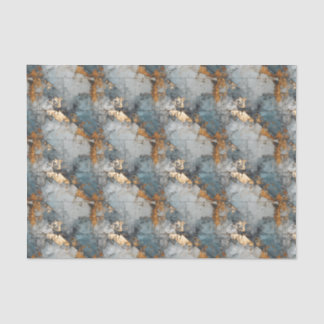 Shabby Dusty Blauw en Goud Patroon Decoupage Papie Tissuepapier