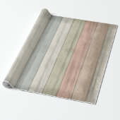 Shabby Earth Colored Wood Cadeaupapier (Uitgerold)