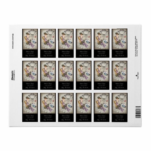 shabby elegance chandelier  Victoriaans Etiket (Full Sheet)