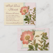 Shabby Elegance  Chic Pink Dog Roos Visitekaartje (Voorkant / Achterkant)