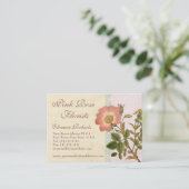 Shabby Elegance  Chic Pink Dog Roos Visitekaartje (Staand voorkant)