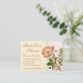 Shabby Elegance  Chic Pink Dog Roos Visitekaartje (Staand voorkant)