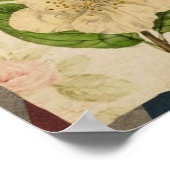 shabby elegance florale vogel frans botanisch poster (Hoek)