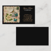shabby elegance florale vogel frans botanisch visitekaartje (Voorkant / Achterkant)