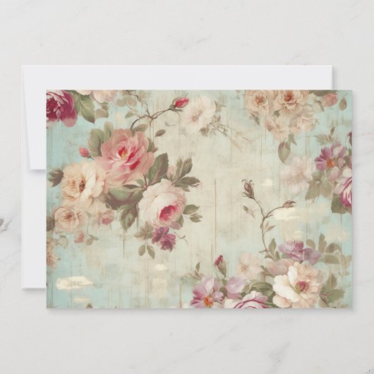 Shabby Elegant Rustieke Rozen Notitiekaartje (Achterkant)