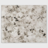  shabby elegant witte grijze rozen floraal cadeaupapier (Vlak)