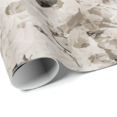  shabby elegant witte grijze rozen floraal cadeaupapier (Rol Hoek)