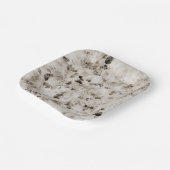  shabby elegant witte grijze rozen floraal papieren bordje (Gebogen)