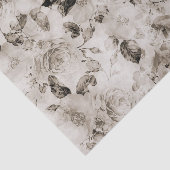  shabby elegant witte grijze rozen floraal tissuepapier (Detail)