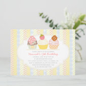  Shabby en Chic Cute Cupcake Party Kaart (Staand voorkant)