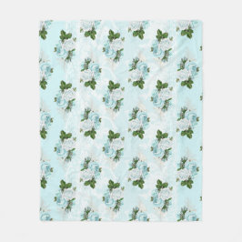 Shabby Floral Aqua Series Design 1 Fleece Deken