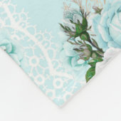 Shabby Floral Aqua Series Design 1 Fleece Deken (Hoek)