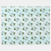 Shabby Floral Aqua Series Design 1 Fleece Deken (Voorkant (Horizontaal))