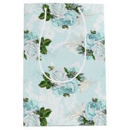 Shabby Floral Aqua Series Design 1 Inpakpapier Medium Cadeauzakje