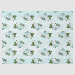 Shabby Floral Aqua Series Design 1 Tissuepapier