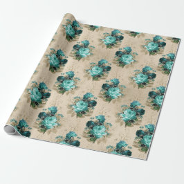 Shabby Floral Aqua Series Design 3 Cadeaupapier