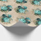 Shabby Floral Aqua Series Design 3 Cadeaupapier (Hoek)