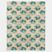 Shabby Floral Aqua Series Design 3 Fleece Deken (Voorkant)