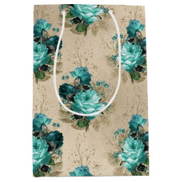 Shabby Floral Aqua Series Design 3 Medium Cadeauzakje