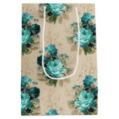 Shabby Floral Aqua Series Design 3 Medium Cadeauzakje (Achterkant)