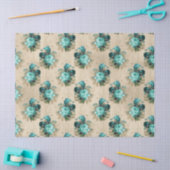 Shabby Floral Aqua Series Design 3 Tissuepapier (Craft)
