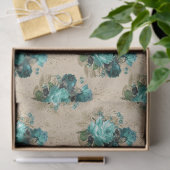 Shabby Floral Aqua Series Design 3 Tissuepapier (Geschenk)