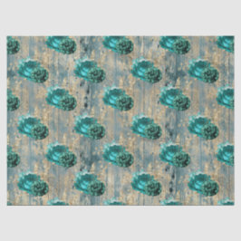 Shabby Floral Aqua Series Design 5 Tissuepapier