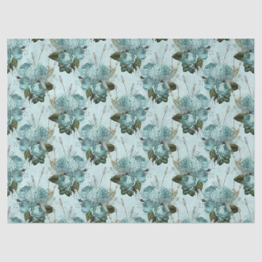 Shabby Floral Aqua Series Design 7 Tissuepapier (Voorkant)