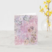 Shabby  Floral Blank Note Card Kaart (Gele Bloem)