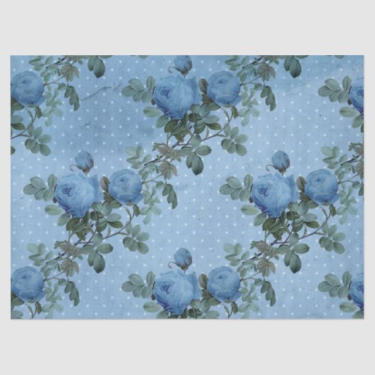 Shabby Floral Blue Series Design 5 Tissuepapier (Voorkant)