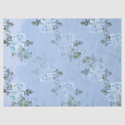 Shabby Floral Blue Series Design 6 Tissuepapier (Voorkant)