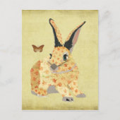 Shabby Floral Bunny Postcard Briefkaart (Voorkant)