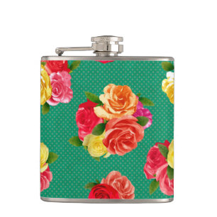 Shabby  Floral Flask Heupfles