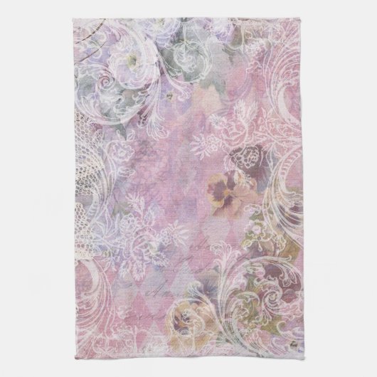 Shabby Floral Kitchen Towel Theedoek (Verticaal)