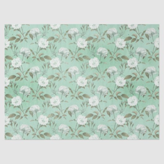 Shabby Floral Mint Series Design 14 Tissuepapier (Voorkant)