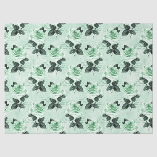 Shabby Floral Mint Series Design 6 Tissuepapier (Voorkant)