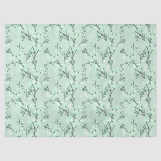 Shabby Floral Mint Series Design 7 Tissuepapier (Voorkant)