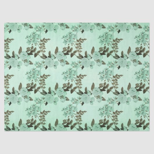 Shabby Floral Mint Series Design 8 Tissuepapier (Voorkant)