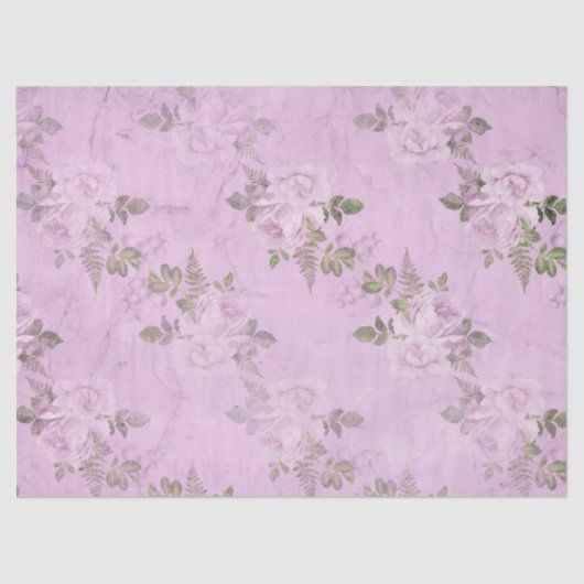 Shabby Floral Paars Series Design 10 Tissuepapier (Voorkant)