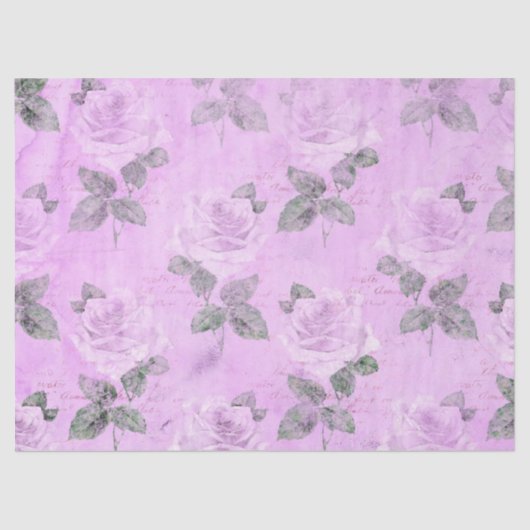 Shabby Floral Paars Series Design 5 Tissuepapier (Voorkant)