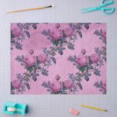 Shabby Floral Paarse reeks Design 1 Tissuepapier (Craft)