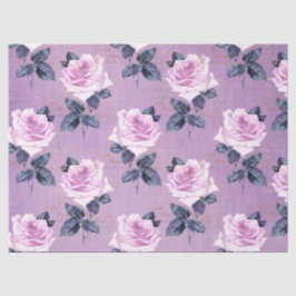 Shabby Floral Paarse reeks Design 3 Tissuepapier