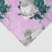 Shabby Floral Paarse reeks Design 8 Tissuepapier (Detail)