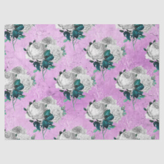 Shabby Floral Paarse reeks Design 8 Tissuepapier