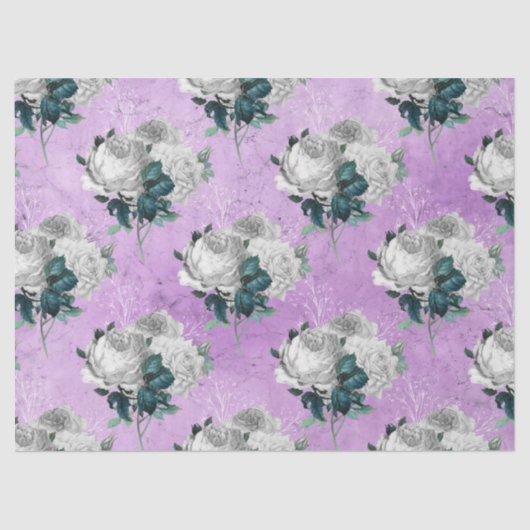 Shabby Floral Paarse reeks Design 8 Tissuepapier (Voorkant)