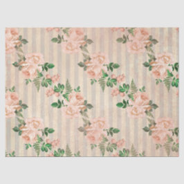Shabby Floral Peach Series Design 1 Tissuepapier