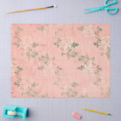 Shabby Floral Peach Series Design 3 Tissuepapier (Craft)
